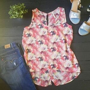 Anthropologie Abstract Print tank blouse